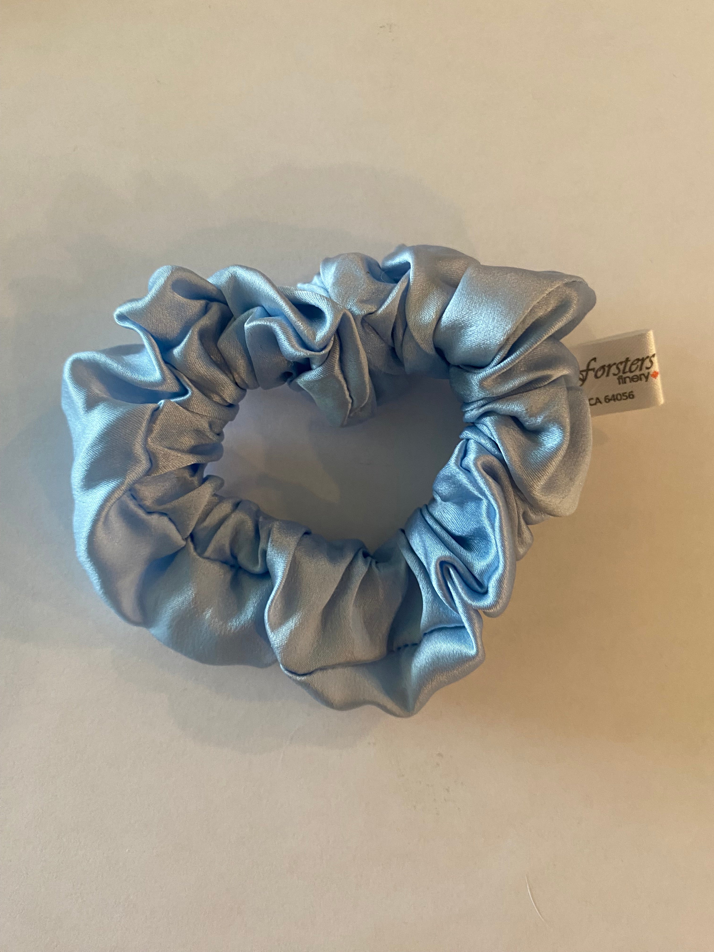 Silk Hair Scrunchie Light Blue - Silk Scrunchy - Forster's Finery Fine Silk Products