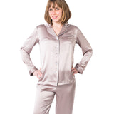 Women's Mulberry Silk Pajama Set Taupe - Silk Pajama - Forster's Finery Fine Silk Products