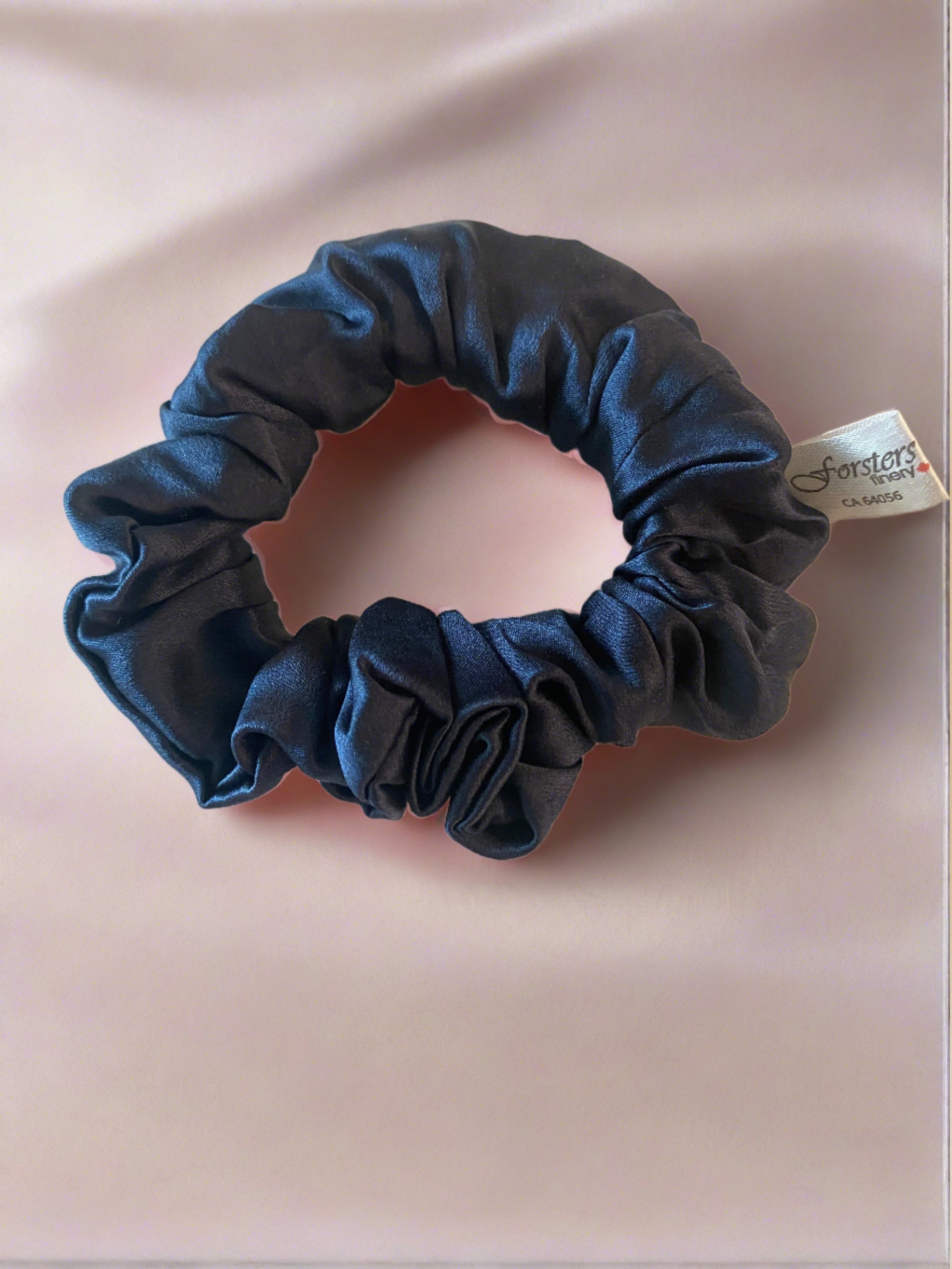 Silk Hair Scrunchie Navy Blue - Silk Scrunchy - Forster's Finery Fine Silk Products