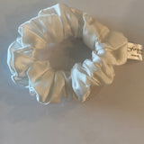 White Silk Hair Scrunchie - Silk Scrunchy - Forster's Finery Fine Silk Products