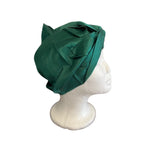 Silk Bonnet Dk Green (Twisted Design) -  Silk Night Cap - Forster's Finery Fine Silk Products