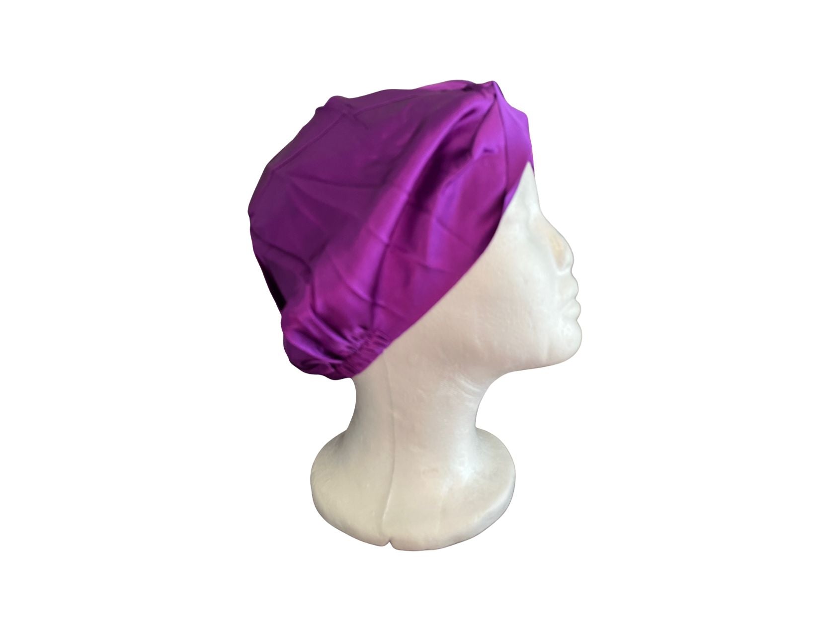 Silk Bonnet Purple (Twisted Design) - Silk Night Cap - Forster's Finery Fine Silk Products