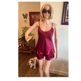 Women's Mulberry Silk Camisole Pajama Set Wine - Silk Pajama - Forster's Finery Fine Silk Products