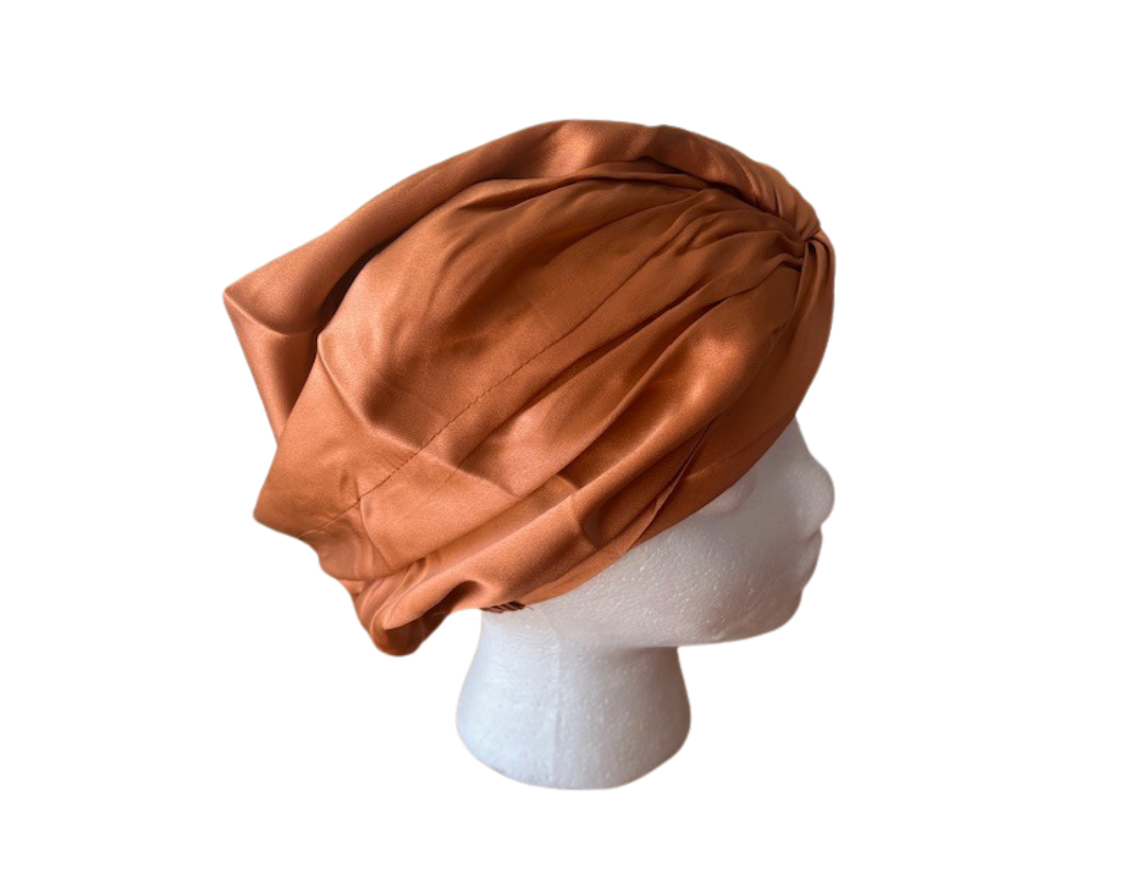 Silk Night Cap/Bonnet (Twisted Design) Copper -  Silk Night Cap - Forster's Finery Fine Silk Products