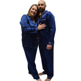 Women's Mulberry Silk Pajama Set Navy Blue - Silk Pajama - Forster's Finery Fine Silk Products