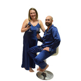 Men's Mulberry Silk Pajama Set Navy Blue - Silk Pajamas - Forster's Finery Fine Silk Products