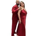 Men's Mulberry Silk Pajama Set Red -  Silk Pajamas - Forster's Finery Fine Silk Products