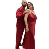 Men's Mulberry Silk Pajama Set Red - Silk Pajamas - Forster's Finery Fine Silk Products