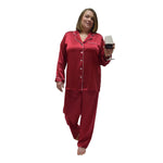  Women's Red Pajama Set - Women's Red Pajama Set -  -  - Luxurious Fine Silk by Forsters Finery
