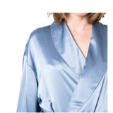 Women's Mulberry Silk Robe Twilight Blue - Silk Robes - Forster's Finery Fine Silk Products