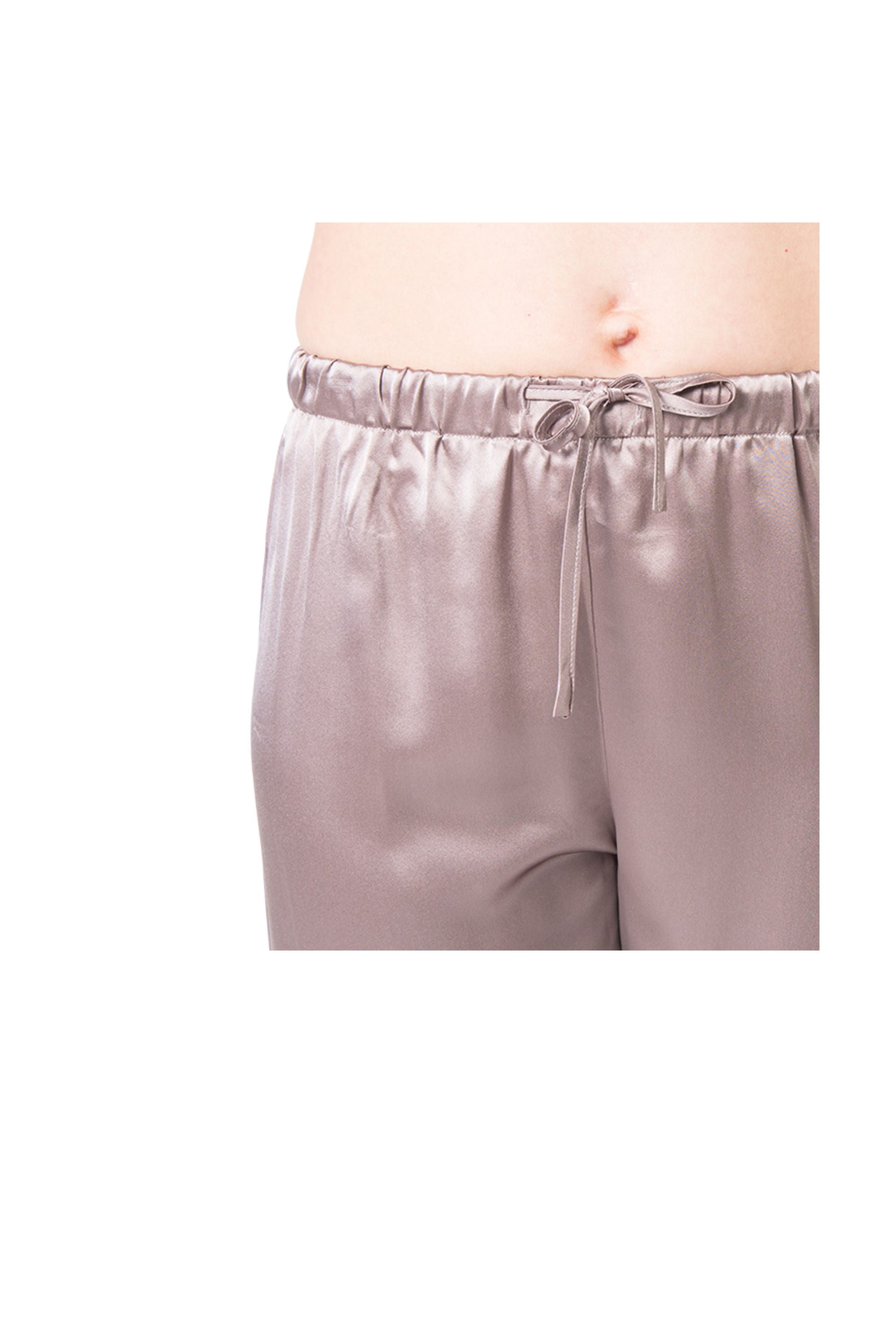 Women's Mulberry Silk Pajama Set Taupe - Silk Pajama - Forster's Finery Fine Silk Products