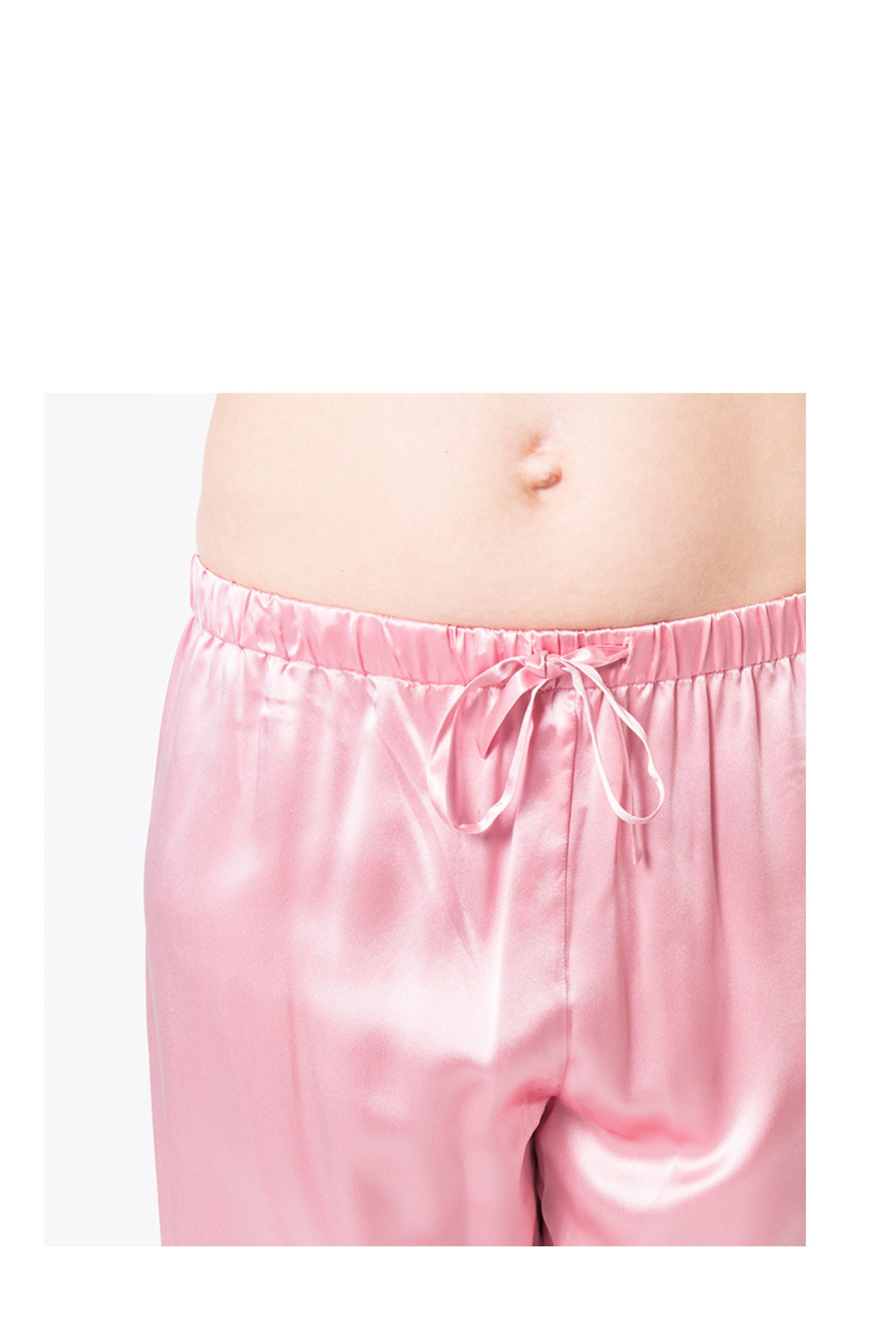 Women's Mulberry Silk Pajama Set Pink - Silk Pajama - Forster's Finery Fine Silk Products