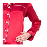 Women's Mulberry Silk Pajama Set Red - Silk Pajama - Forster's Finery Fine Silk Products