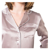 Women's Mulberry Silk Pajama Set Taupe - Silk Pajama - Forster's Finery Fine Silk Products