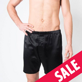 Men's Black Mulberry Silk Boxer Shorts with button fly - Silk Boxer Shorts - Forster's Finery Fine Silk Products