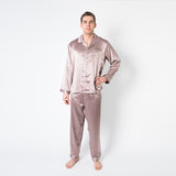 Men's Mulberry Silk Pajama Set Taupe - Silk Pajama - Forster's Finery Fine Silk Products