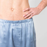 Men's Twilight Blue Mulberry Silk Boxer Short with button fly - Silk Boxer Shorts - Forster's Finery Fine Silk Products