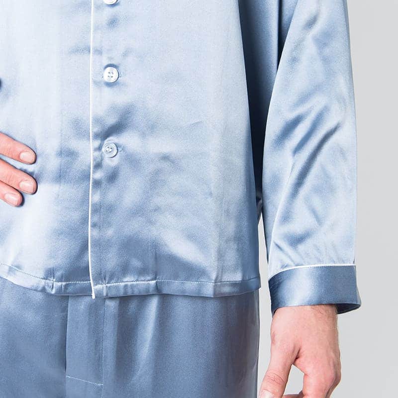 Men's Mulberry Silk Pajama Set Twilight Blue - Silk Pajama - Forster's Finery Fine Silk Products