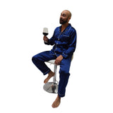 Men's Mulberry Silk Pajama Set Navy Blue - Silk Pajamas - Forster's Finery Fine Silk Products