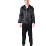 Men's Mulberry Silk Pajama Set Black - Silk Pajama - Forster's Finery Fine Silk Products