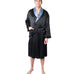 Men's Mulberry Silk Robe Black with Twilight Blue Collar -  Silk Robes - Forster's Finery Fine Silk Products