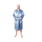 Men's Mulberry Silk Robe Twilight Blue - Silk Robes - Forster's Finery Fine Silk Products