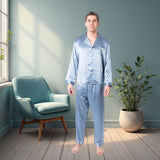 Men's Mulberry Silk Pajama Set Twilight Blue