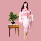 Women's Mulberry Silk Robe Pink