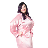 Women's Mulberry Silk Robe Pink - Silk Robes - Forster's Finery Fine Silk Products