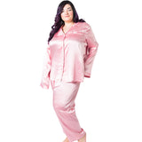 Women's Plus Size Mulberry Silk Pajama Set Pink - Silk Pajama - Forster's Finery Fine Silk Products