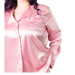 Women's Plus Size Mulberry Silk Pajama Set Pink -  Silk Pajama - Forster's Finery Fine Silk Products