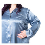Women's Plus Size Mulberry Silk Pajama Set Twilight Blue -  Silk Pajama - Forster's Finery Fine Silk Products