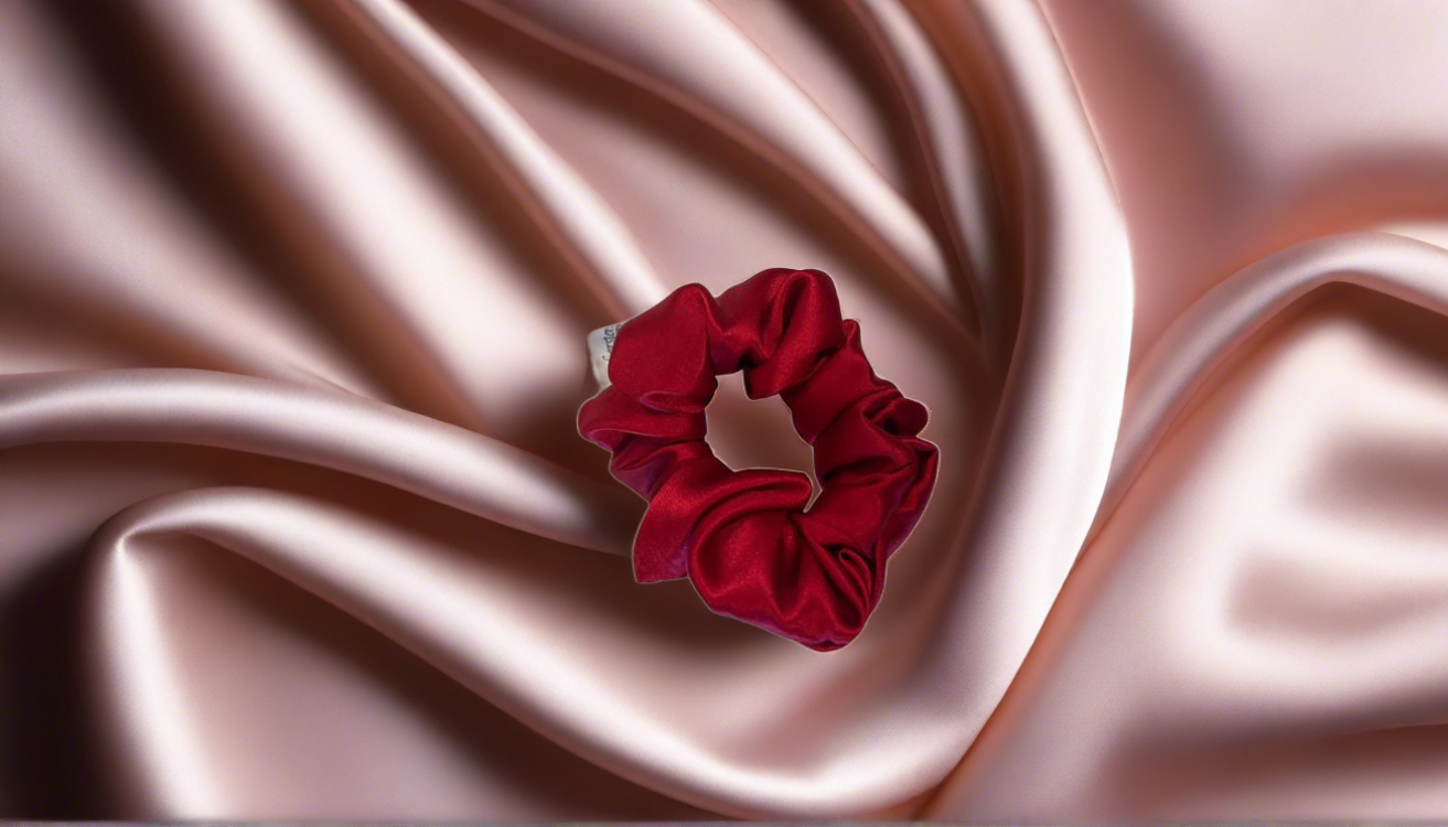 Wine Silk Hair Scrunchie -  Silk Scrunchy - Forster's Finery Fine Silk Products