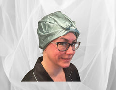 Sage Double Silk Bonnet -  Silk Night Cap - Forster's Finery Fine Silk Products