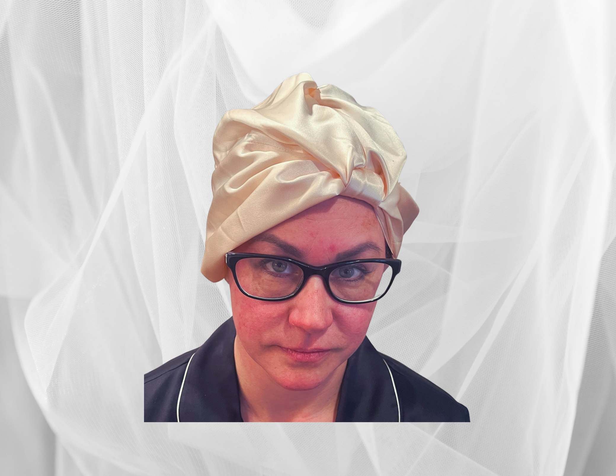 Baby Pink Double Silk Bonnet - Silk Night Cap - Forster's Finery Fine Silk Products