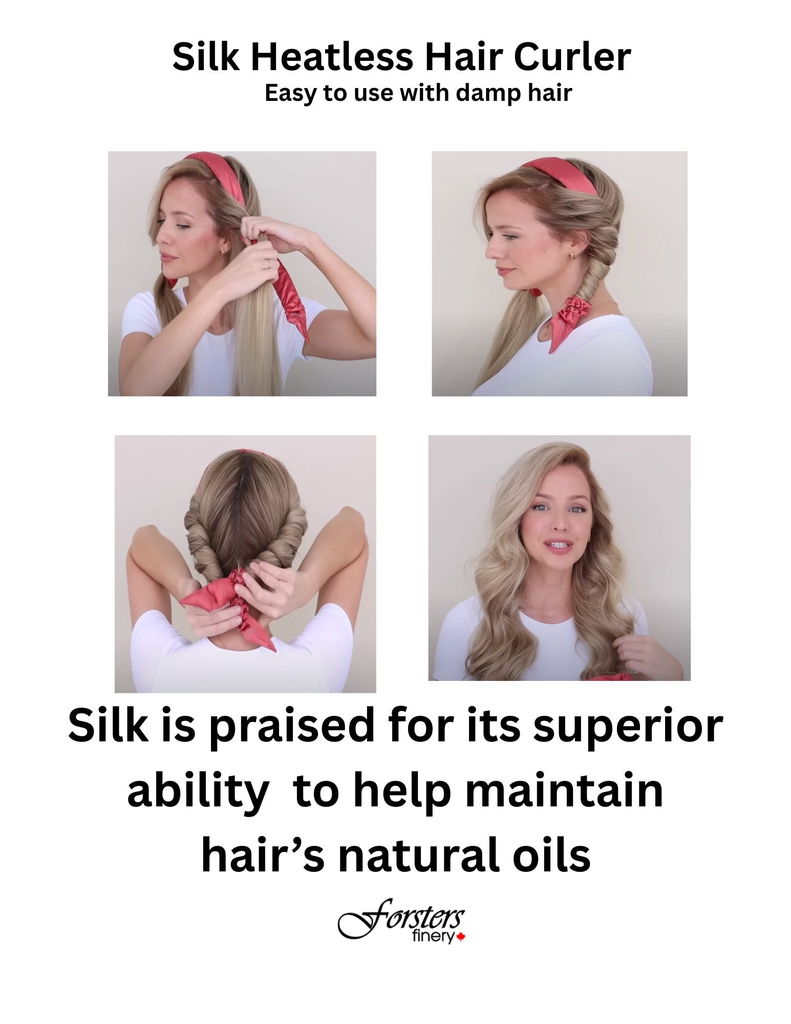 Silk Heatless Hair Curler -  Silk Hair Curlers - Forster's Finery Fine Silk Products