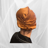 Copper Double Silk Bonnet -  Silk Night Cap - Forster's Finery Fine Silk Products
