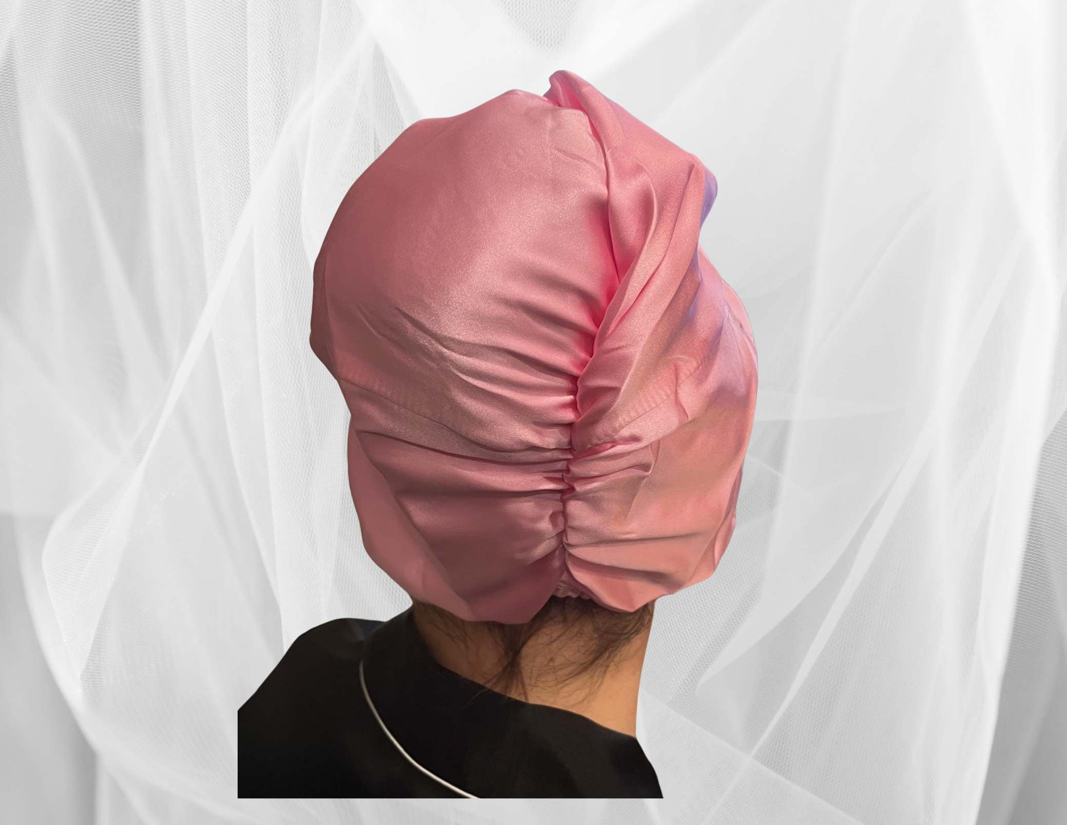 Carmine Double Silk Bonnet - Silk Night Cap - Forster's Finery Fine Silk Products