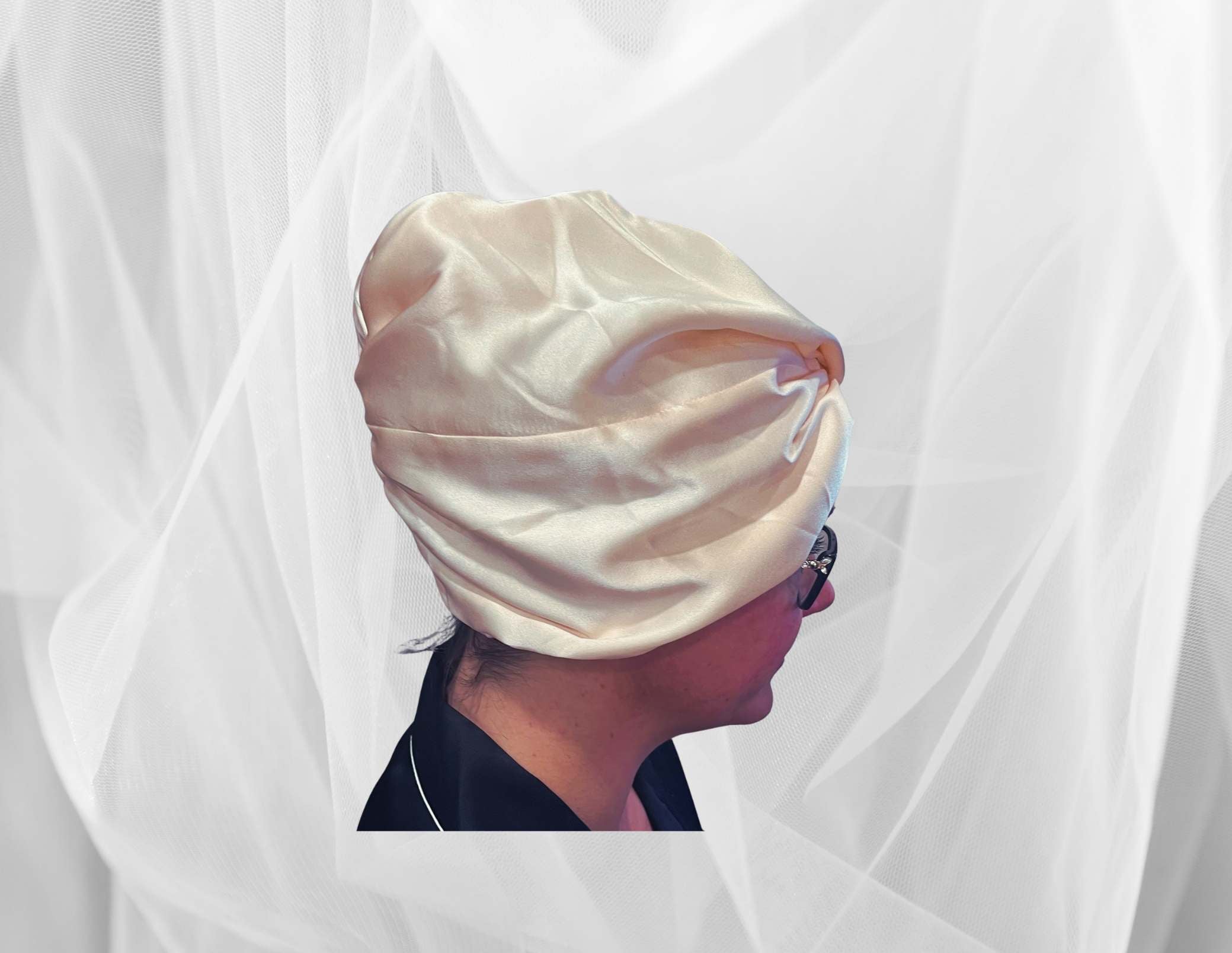 Baby Pink Double Silk Bonnet - Silk Night Cap - Forster's Finery Fine Silk Products