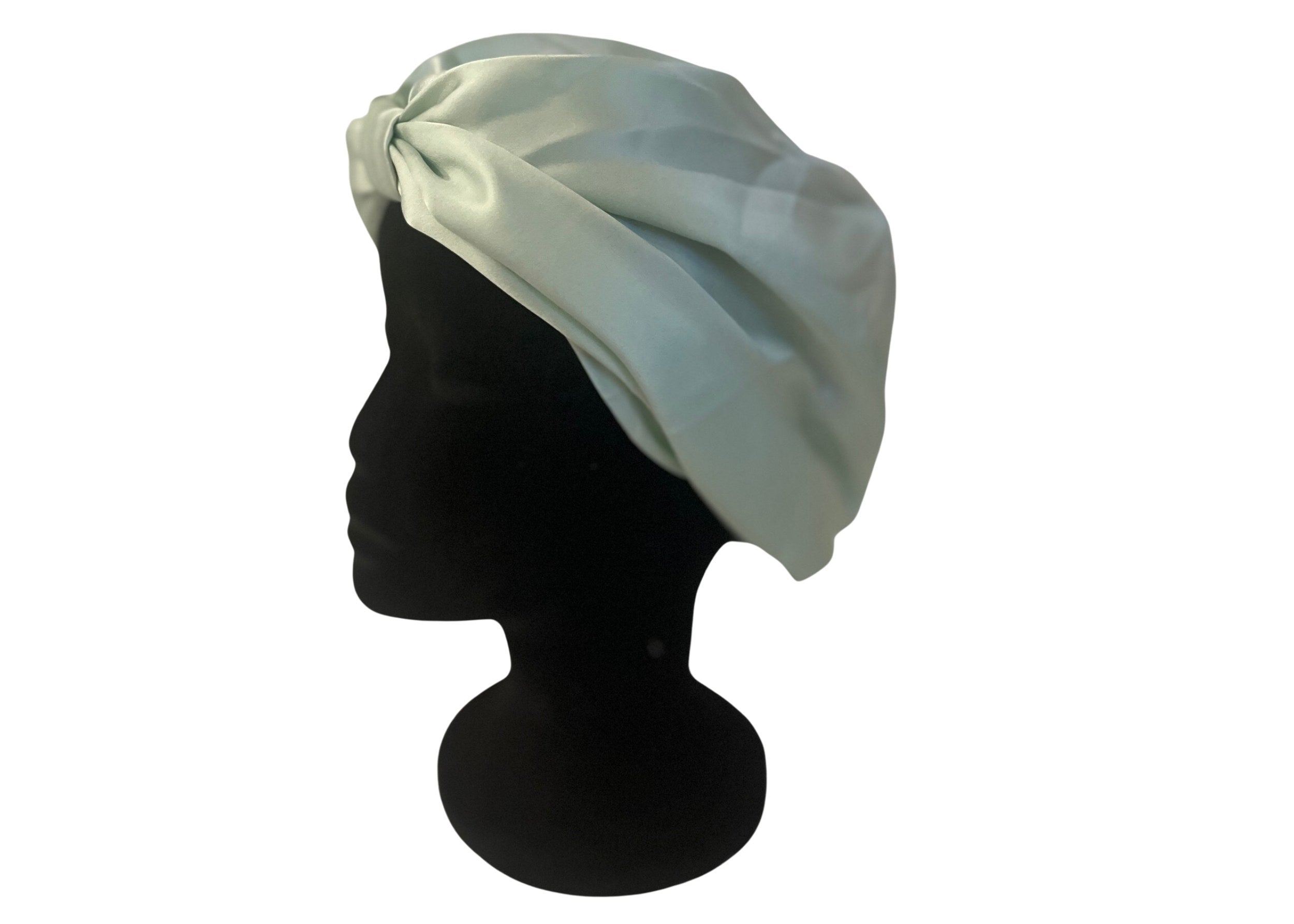  Mint Square Silk Night Cap/Bonnet - Mint Square Silk Night Cap/Bonnet -  -  - Luxurious Fine Silk by Forsters Finery