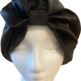  Black Square Silk Night Cap/Bonnet - Black Square Silk Night Cap/Bonnet -  -  - Luxurious Fine Silk by Forsters Finery