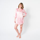 Women's Mulberry Silk Nightshirt Pink - Silk Nighshirt - Forster's Finery Fine Silk Products