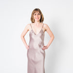 Women's Mulberry Silk Nightgown Taupe -  Silk Nightgown - Forster's Finery Fine Silk Products