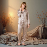 Women's  Mulberry Silk Pajama Set Taupe