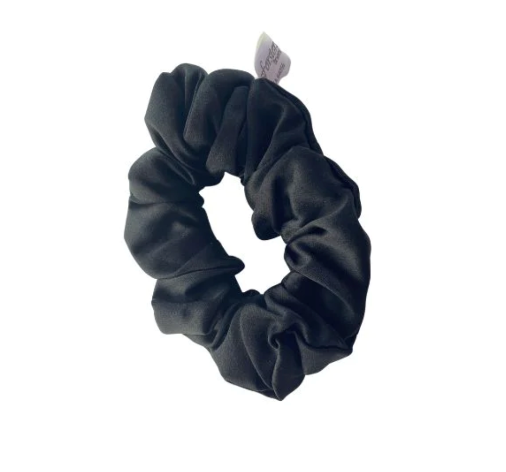 Silk Hair Scrunchie Black -  Silk Scrunchy - Forster's Finery Fine Silk Products