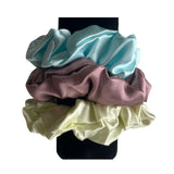 3 pack Scrunchy bundle Aqua, Mint, Mauve 3.5-4cm - Silk Scrunchy - Forster's Finery Fine Silk Products