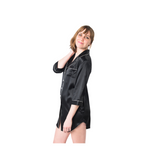 Women's Mulberry Silk Nightshirt Black -  Silk Nightshirt - Forster's Finery Fine Silk Products