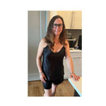 Women's Mulberry Silk Camisole and Boxer  Pajama Set Black -  Silk Pajama - Forster's Finery Fine Silk Products