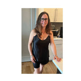 Women's Mulberry Silk Camisole and Boxer Pajama Set Black - Silk Pajama - Forster's Finery Fine Silk Products