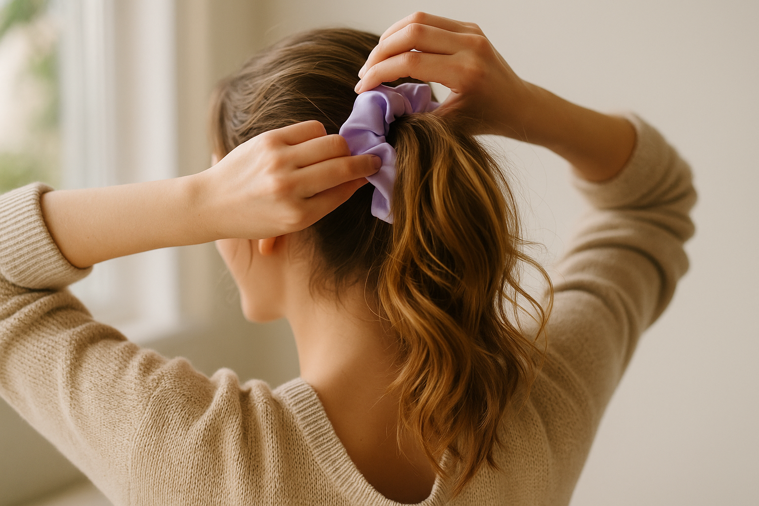 Silk Hair Scrunchie Lilac - Silk Scrunchy - Forster's Finery Fine Silk Products